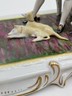 19th Century XL Sitcendorf German Hand Painted Porcelain & Lace Figural Grouping