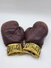 Antique 1950s Everlast 12oz Brown Leather Lace-Up Boxing Gloves Made in USA