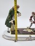 19th Century XL Sitcendorf German Hand Painted Porcelain & Lace Figural Grouping
