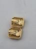 Vintage Christian Dior Blue Crystal Rhinestone Gold Tone Clip On EARRINGS Signed