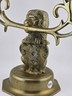 Rare Antique Bronze Lion Amsterdam Coat of Arms Double Candle Holder Candelabra