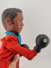 VINTAGE CASSIUS CLAY (MUHAMMED ALI) BOXER TOY WITH GLOVES  - 10" TALL - Working