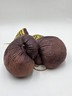 Antique 1950s Everlast 12oz Brown Leather Lace-Up Boxing Gloves Made in USA