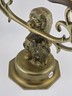 Rare Antique Bronze Lion Amsterdam Coat of Arms Double Candle Holder Candelabra