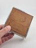 Antique Italian 800 Silver Wood Lined Cigarette Box Mid Century Modern Square