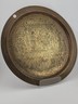 Antique Egyptian Brass Plate Detail Hand Etched Pharaoh and Egyptian Characters