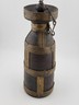 ANTIQUE TRIBAL ART JUG CANTEEN WOOD METAL AFRICA ETHIOPIA OROMO PEOPLE