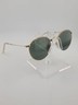Vintage B&L Ray-Ban Folding Round Sunglasses Gold Frame Green G-15 47□20