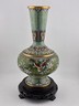 Gorgeous Mid Century Chinese Cloisonne Vase Featuring Flowers & Butterflies