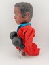 VINTAGE CASSIUS CLAY (MUHAMMED ALI) BOXER TOY WITH GLOVES  - 10" TALL - Working