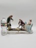 19th Century XL Sitcendorf German Hand Painted Porcelain & Lace Figural Grouping