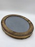 Antique Hand Carved Gilt Wood Oval Mirror Roses Floral Rococo 17” Wall Decor