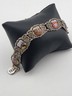 Vintage Silver Pewter &Enamel Souvenir Bracelet Spain & Portugal Shield Flags 8"