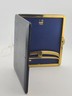 Vintage Dunhill London Leather Cigarette Case Blue Interior Gold Tone