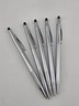 SET Of 5 GORGEOUS HIGH QUALITY SLIM CROSS POLISHED SILVER PENS AND PENCILS. READ