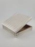 Antique Italian 800 Silver Wood Lined Cigarette Box Mid Century Modern Square