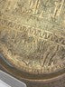 Antique Egyptian Brass Plate Detail Hand Etched Pharaoh and Egyptian Characters