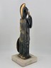 Vintage Greek Athena Statue Cast Bronze on Marble Base. Goddess of Wisdom & War