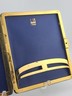 Vintage Dunhill London Leather Cigarette Case Blue Interior Gold Tone