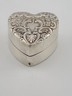 Antique 19thC Victorian Sterling Silver Heart Box Jewelry Dresser Pill Patch Box