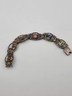 Vintage Silver Pewter &Enamel Souvenir Bracelet Spain & Portugal Shield Flags 8"
