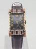 Vintage 1940's Lucerne 17J Art Deco Rectangular Rhinestone Ruby Swiss Watch