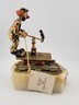 1983 Ron Lee CLOWN ON RAILROAD TRAIN CART WITH BIRD very rare clowns onyx base