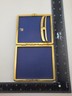 Vintage Dunhill London Leather Cigarette Case Blue Interior Gold Tone