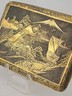 Antique Japanese Komai Damascene Mixed Metal Cigarette Case with Mount Fuji