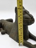 Vtg African Benin Bronze Leopard 15” Edo Kingdom Style Lost Wax Tribal Sculpture