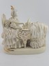Antique Dresden Art Porcelain Lady at Grand Piano Figurine Lace Dress Germany
