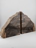 Vintage & Unique Set Of Polished Petrified Wood Bookends. Amazing Specimen.