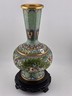 Gorgeous Mid Century Chinese Cloisonne Vase Featuring Flowers & Butterflies