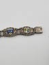 Vintage Silver Pewter &Enamel Souvenir Bracelet Spain & Portugal Shield Flags 8"