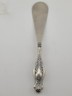 Rare Antique 19th C. AMERICAN STERLING SILVER SHOE HORN W EMBOSSED FLORAL DESIGN