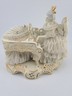 Antique Dresden Art Porcelain Lady at Grand Piano Figurine Lace Dress Germany