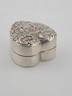 Antique 19thC Victorian Sterling Silver Heart Box Jewelry Dresser Pill Patch Box