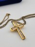 Vtg NIB Franklin Mint "The Pavium Cross" Pure Crystals .999 Silver Necklace COA
