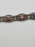 Vintage Silver Pewter &Enamel Souvenir Bracelet Spain & Portugal Shield Flags 8"