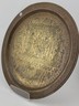 Antique Egyptian Brass Plate Detail Hand Etched Pharaoh and Egyptian Characters