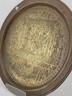 Antique Egyptian Brass Plate Detail Hand Etched Pharaoh and Egyptian Characters