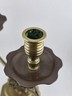 Rare Antique Bronze Lion Amsterdam Coat of Arms Double Candle Holder Candelabra