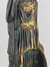 Vintage Greek Athena Statue Cast Bronze on Marble Base. Goddess of Wisdom & War