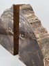 Vintage & Unique Set Of Polished Petrified Wood Bookends. Amazing Specimen.