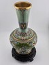 Gorgeous Mid Century Chinese Cloisonne Vase Featuring Flowers & Butterflies