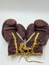 Antique 1950s Everlast 12oz Brown Leather Lace-Up Boxing Gloves Made in USA