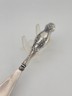 Rare Antique 19th C. AMERICAN STERLING SILVER SHOE HORN W EMBOSSED FLORAL DESIGN