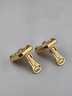 Vintage Christian Dior Blue Crystal Rhinestone Gold Tone Clip On EARRINGS Signed