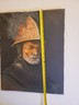 Antique European Oil on Canvas Painting, Man In Gold Helmet. signed H. BARBIERI.