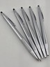 SET Of 5 GORGEOUS HIGH QUALITY SLIM CROSS POLISHED SILVER PENS AND PENCILS. READ
